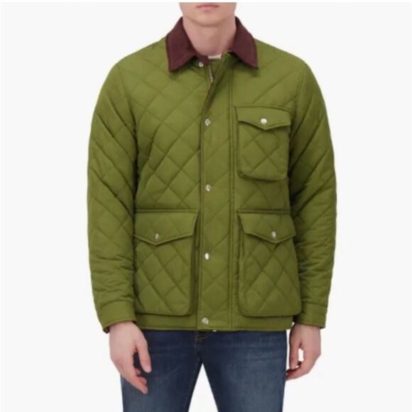 Robert Graham Quilted Jacket Green Size XL NWT Collared Preppy Outdoor Lagenlook - Picture 2 of 15